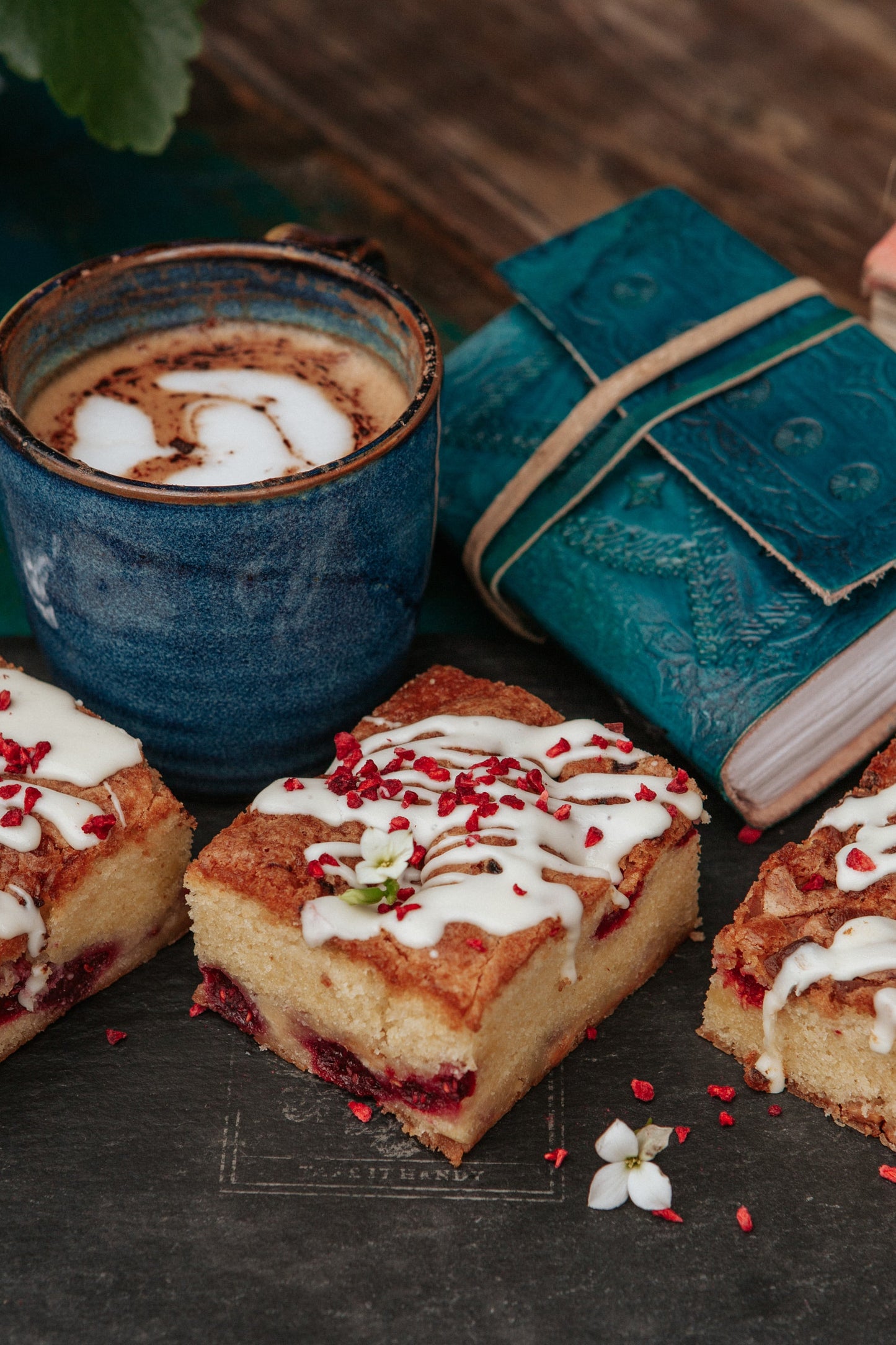 Raspberry & White Chocolate Blondie