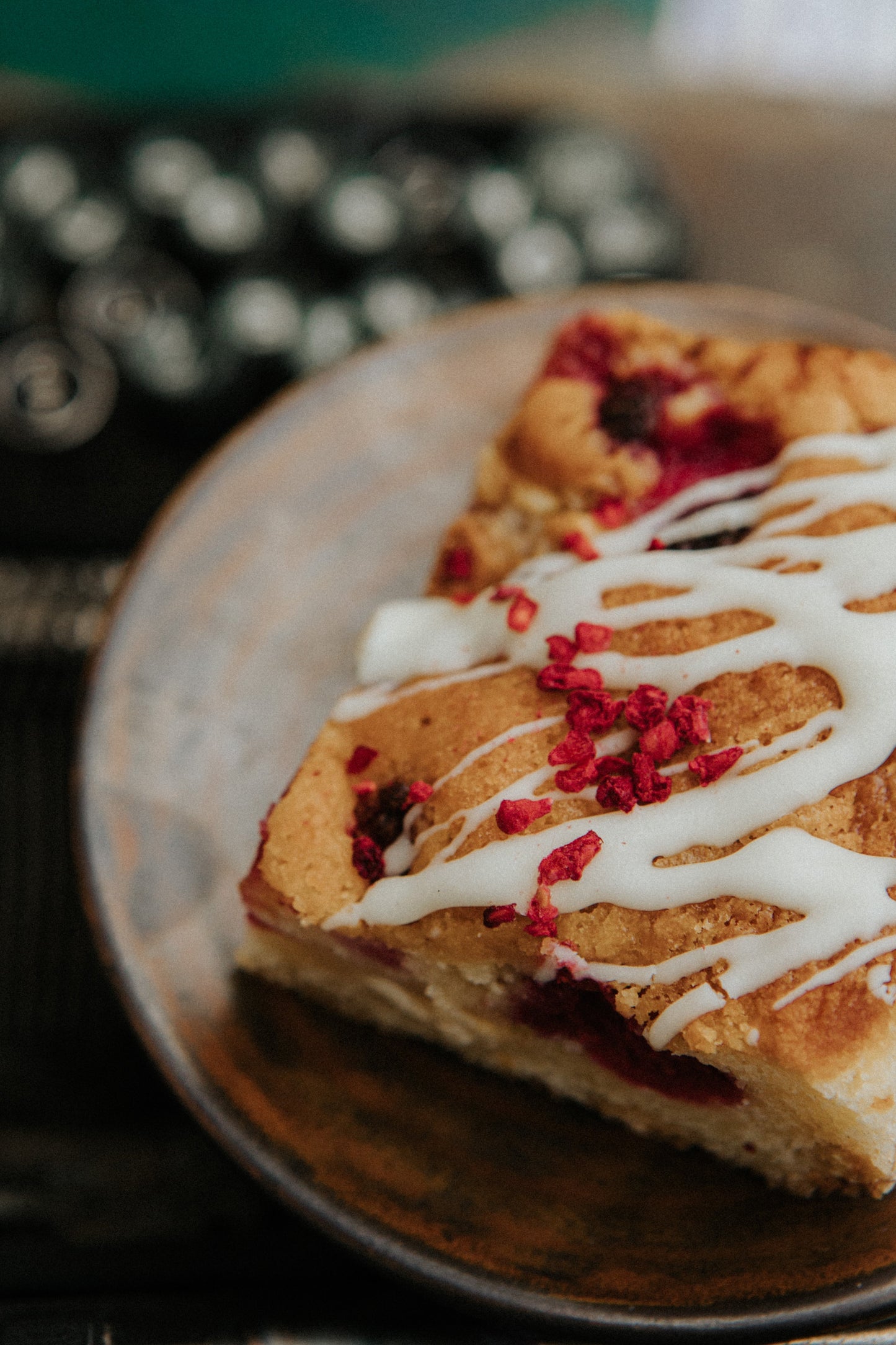 Raspberry & White Chocolate Blondie