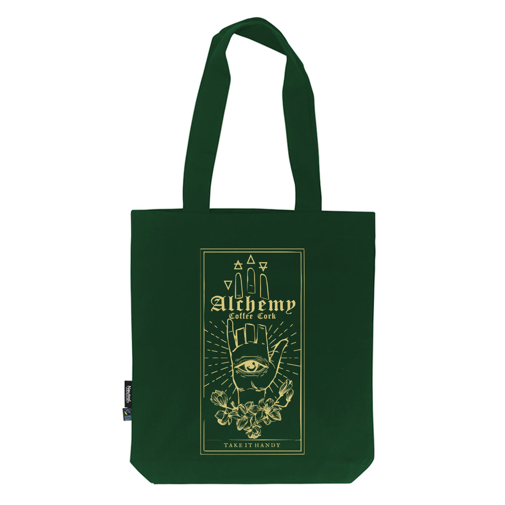 Alchemy Logo Bottle Green Tote Bag