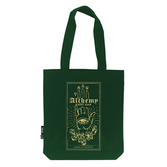 Alchemy Logo Bottle Green Tote Bag